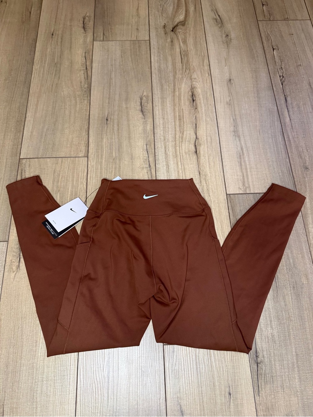 Nike Women’s One High Rise 7/8 Leggings Small Brown NWT Side Pocket Training